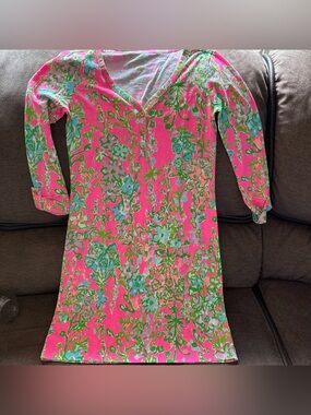 Lilly Pulitzer Dress Women’s XS  Midi Palmetto Floral 20759 Nwot